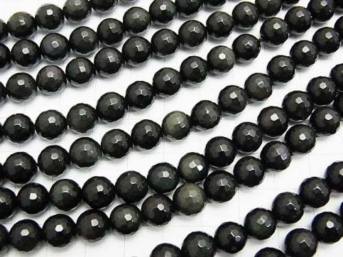 1strand $7.79! Rainbow Obsidian AAA 128 Faceted Round 8 mm 1strand beads (aprx.15 inch / 38 cm)