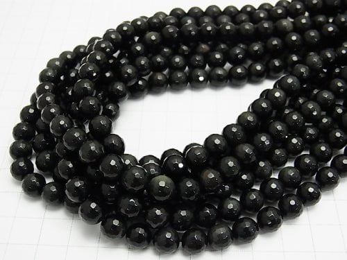 1strand $7.79! Rainbow Obsidian AAA 128 Faceted Round 8 mm 1strand beads (aprx.15 inch / 38 cm)