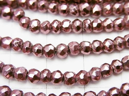 [Video] 1strand $12.99! Pyrite AAA Metallic Bordeaux Color Coating Faceted Button Roundel 1strand beads (aprx.13inch / 32cm)