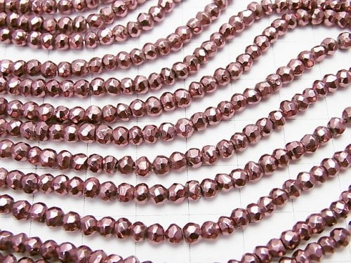 [Video] 1strand $12.99! Pyrite AAA Metallic Bordeaux Color Coating Faceted Button Roundel 1strand beads (aprx.13inch / 32cm)