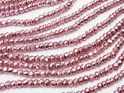 1strand $12.99! Pyrite AAA Metallic Pink Coating Faceted Button Roundel 1strand beads (aprx.13inch / 32cm)