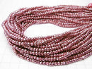 1strand $12.99! Pyrite AAA Metallic Pink Coating Faceted Button Rondelle 1strand beads (aprx.13inch / 32cm)