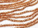 [Video] 1strand $12.99! Pyrite AAA Metallic Orange Coating Faceted Button Rondelle 1strand beads (aprx.13inch / 32cm)
