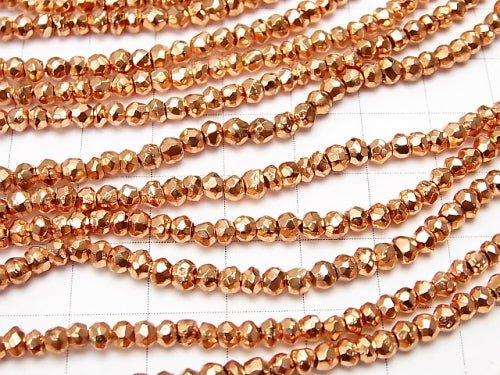 [Video] 1strand $12.99! Pyrite AAA Metallic Orange Coating Faceted Button Roundel 1strand beads (aprx.13inch / 32cm)