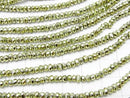 1strand $12.99! Pyrite AAA Metallic Green Color Coating Faceted Button Rondelle 1strand beads (aprx.13inch / 32cm)