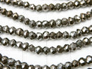 [Video] 1strand $12.99! Pyrite AAA Dark Gray Coating Faceted Button Rondelle 1strand beads (aprx.13inch / 32cm)