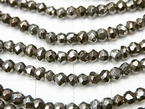 [Video] 1strand $12.99! Pyrite AAA Dark Gray Coating Faceted Button Roundel 1strand beads (aprx.13inch / 32cm)