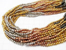 1strand $11.79! Pyrite AAA Metallic Multicolor Coating Faceted Button Rondelle 1strand beads (aprx.13inch / 32cm)