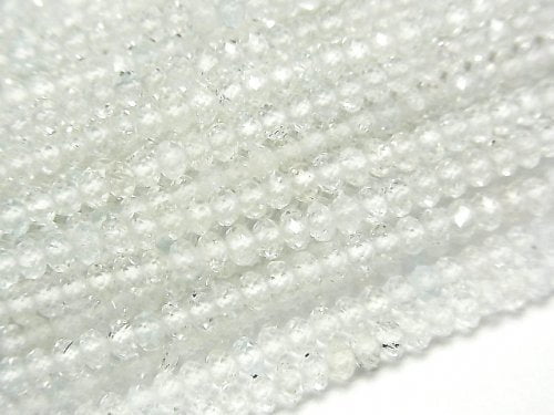 [Video]High Quality! Natural White Topaz AAA Faceted Button Roundel 3x3x2mm 1strand beads (aprx.15inch/36cm)