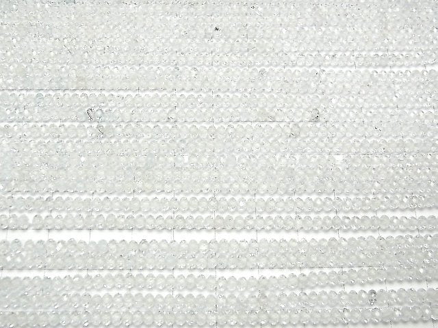 [Video]High Quality! Natural White Topaz AAA Faceted Button Rondelle 3x3x2mm 1strand beads (aprx.15inch/36cm)