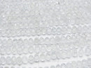 [Video] High Quality! Natural White Topaz AAA Faceted Button Rondelle 4 x 4 x 2.5 mm 1strand beads (aprx.15 inch / 37 cm)