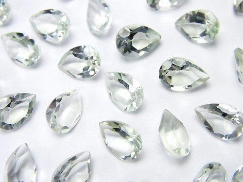 Green Amethyst, Pear Shape, Undrilled Gemstone Beads