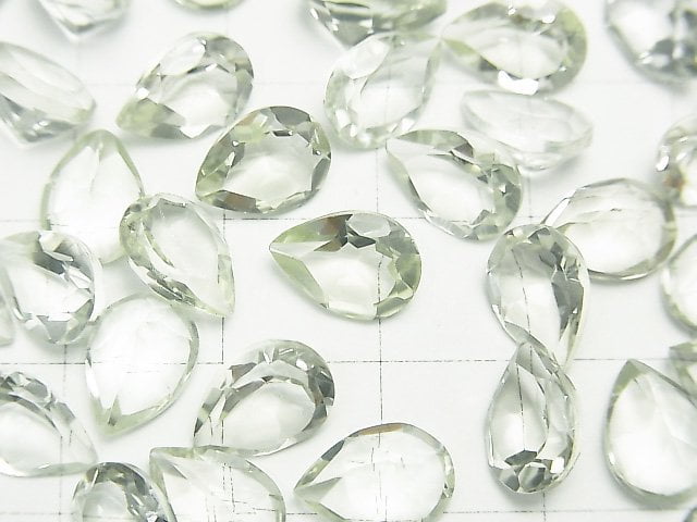 [Video]High Quality Green Amethyst AAA Loose stone Pear shape Faceted 10x7mm 5pcs