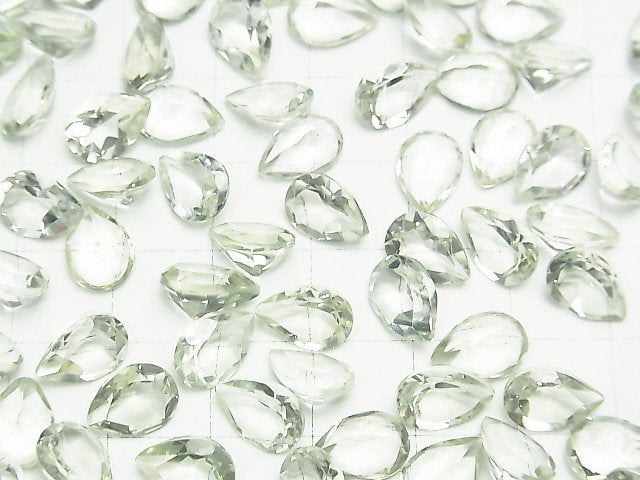 [Video]High Quality Green Amethyst AAA Loose stone Pear shape Faceted 10x7mm 5pcs