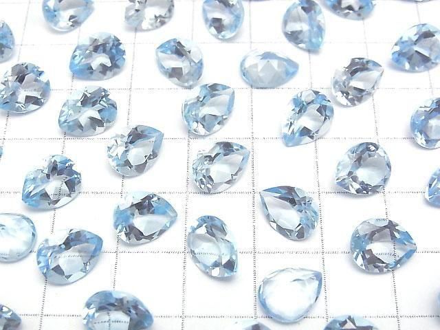 [Video] High Quality Sky Blue Topaz AAA Loose Stone, Pear Shape, Faceted, 10x8mm, 2pcs