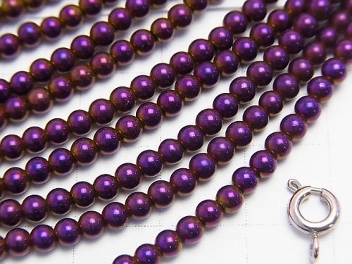 1strand $3.79! Hematite Round 3mm Metallic Purple - Red 1strand beads (aprx.15inch / 38cm)