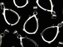 [Video] Silver925 Pendant Frame Pear Shape 14x10mm Rhodium Plated 1pc