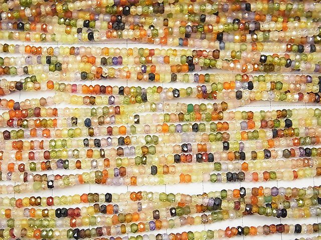 [Video]1strand $14.99! Multi Color, Cubic Zirconia AAA Faceted Button Rondelle 1strand beads (aprx.13inch / 33cm)