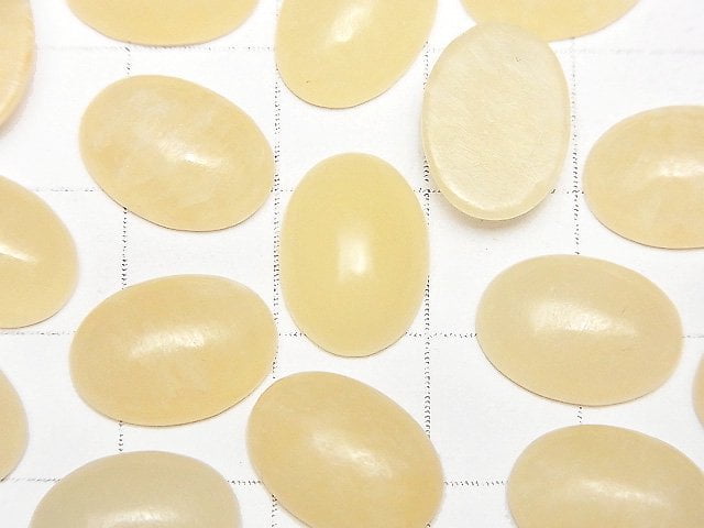 Yellow Calcite Oval Cabochon 14x10mm 5pcs