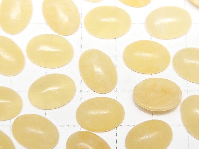 Yellow Calcite Oval Cabochon 14x10mm 5pcs