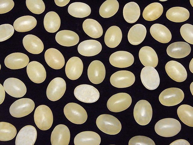 Yellow Calcite Oval Cabochon 14x10mm 5pcs