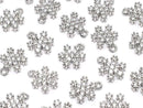 Metal parts Snow Crystal Charm w/CZ Silver color 2pcs