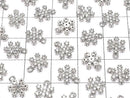 Metal parts Snow Crystal Charm w/CZ Silver color 2pcs