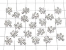 Metal parts Snow Crystal Charm w/CZ Silver color 2pcs