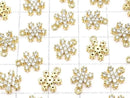 Metal parts Snow Crystal Charm w/CZ Gold color 2pcs
