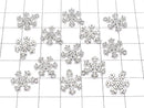 Metal Parts Snow Crystal Charm 15x11mm Silver Color (with CZ) 1pc