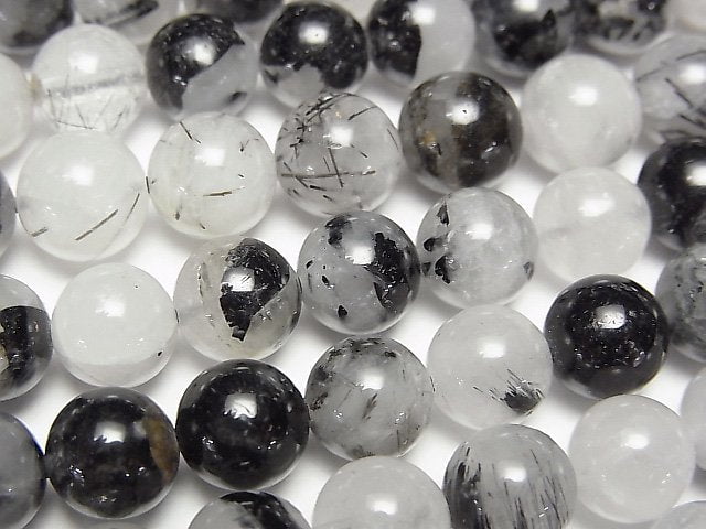 Tourmalinated Quartz Gemstone Beads