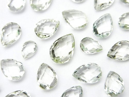 Green Amethyst, Pear Shape, Undrilled Gemstone Beads