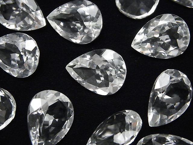 Crystal Quartz, Pear Shape Gemstone Beads