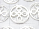High Quality White Shell Coin Watermark Motif 20 x 20 x 2 mm half or 1 strand (apr x 14 inch / 35 cm)