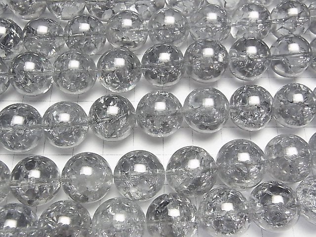 [Video] Cracked Silver Flash Crystal Round 16mm 1/4 or 1strand beads (aprx.15inch/36cm)