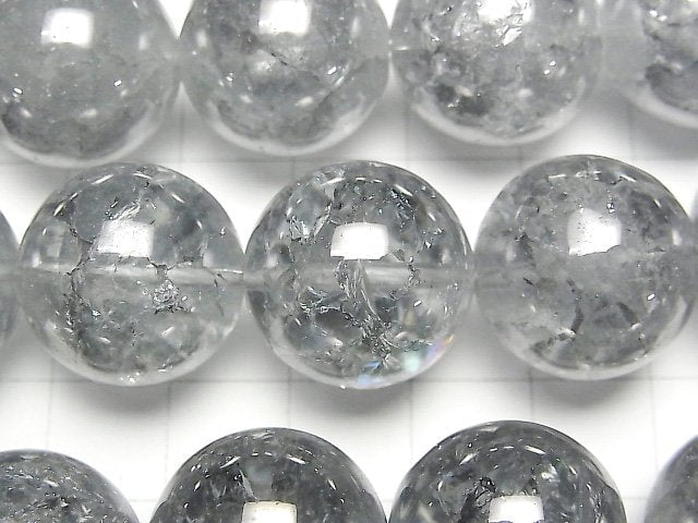 [Video]Cracked Silver Flash Crystal Round 18mm half or 1strand beads (aprx.15inch/36cm)