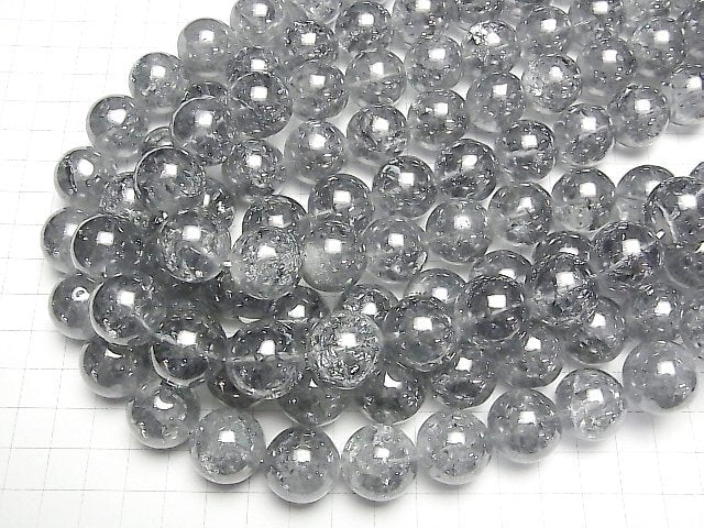 [Video]Cracked Silver Flash Crystal Round 18mm half or 1strand beads (aprx.15inch/36cm)