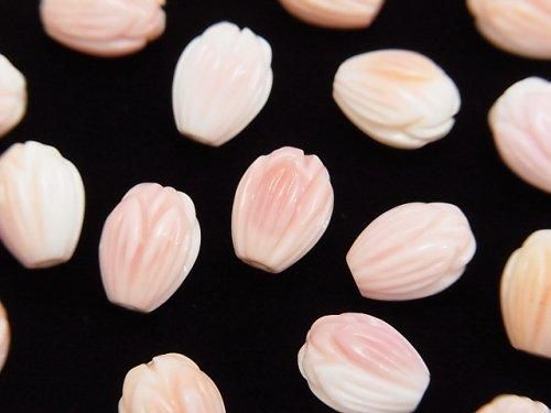 [Video] Queen Conch Shell AAA - Flower Bud 9x7x7mm [Half Drilled Hole] 5pcs