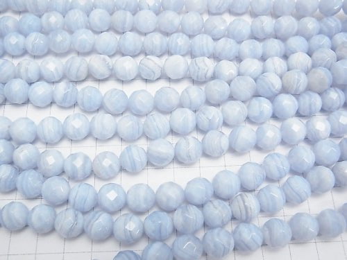 High quality Blue Lace Agate AAA 64 Faceted Round 10 mm 1/4 or 1strand beads (aprx.15 inch / 38 cm)