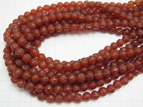 1strand $9.79! Red Agate AAA Round Rose Cut 8mm 1strand beads (aprx.13inch / 32cm)