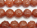 Red Agate AAA Round Rose Cut 10 mm half or 1 strand beads (aprx. 14 inch / 34 cm)