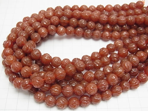 Red Agate AAA Round Rose Cut 10 mm half or 1 strand beads (aprx. 14 inch / 34 cm)