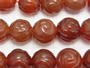 Red Agate AAA Round Rose Cut 12mm half or 1strand beads (aprx.14inch / 35cm)