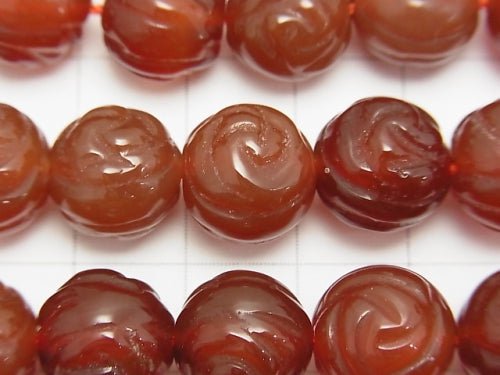 Red Agate AAA Round Rose Cut 12mm half or 1strand beads (aprx.14inch / 35cm)