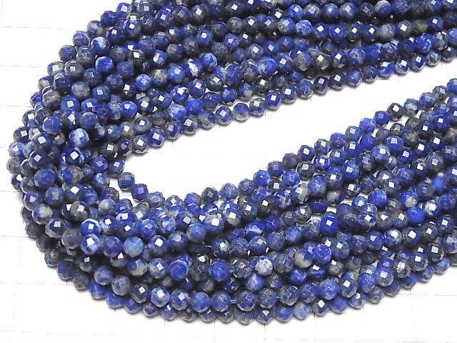 [Video] High Quality!  1strand $5.79! Lapislazuli AA Faceted Round 4mm  1strand beads (aprx.15inch/38cm)