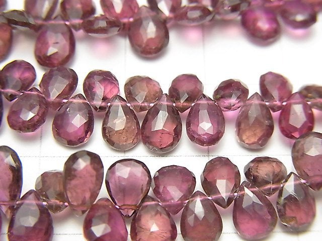 [Video]High Quality Pink Tourmaline AAA Pear shape Faceted Briolette half or 1strand beads (aprx.7inch / 17 cm)