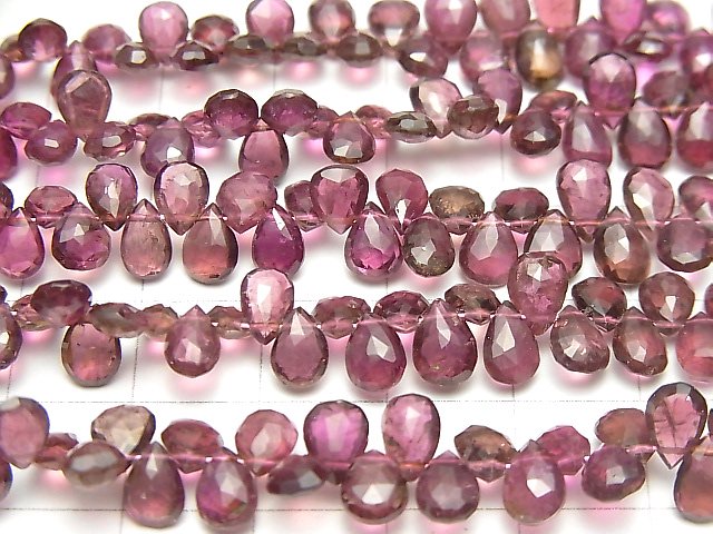 [Video]High Quality Pink Tourmaline AAA Pear shape Faceted Briolette half or 1strand beads (aprx.7inch / 17 cm)