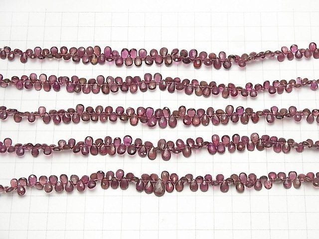 [Video]High Quality Pink Tourmaline AAA Pear shape Faceted Briolette half or 1strand beads (aprx.7inch / 17 cm)