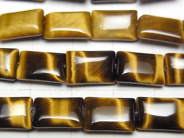 [Video] Yellow Tiger's Eye AAA- Rectangle 12x8mm half or 1strand beads (aprx.15inch/36cm)