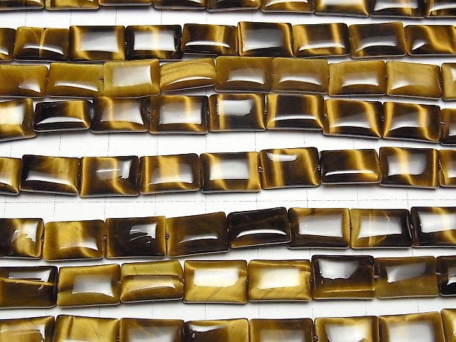 [Video] Yellow Tiger's Eye AAA- Rectangle 12x8mm half or 1strand beads (aprx.15inch/36cm)